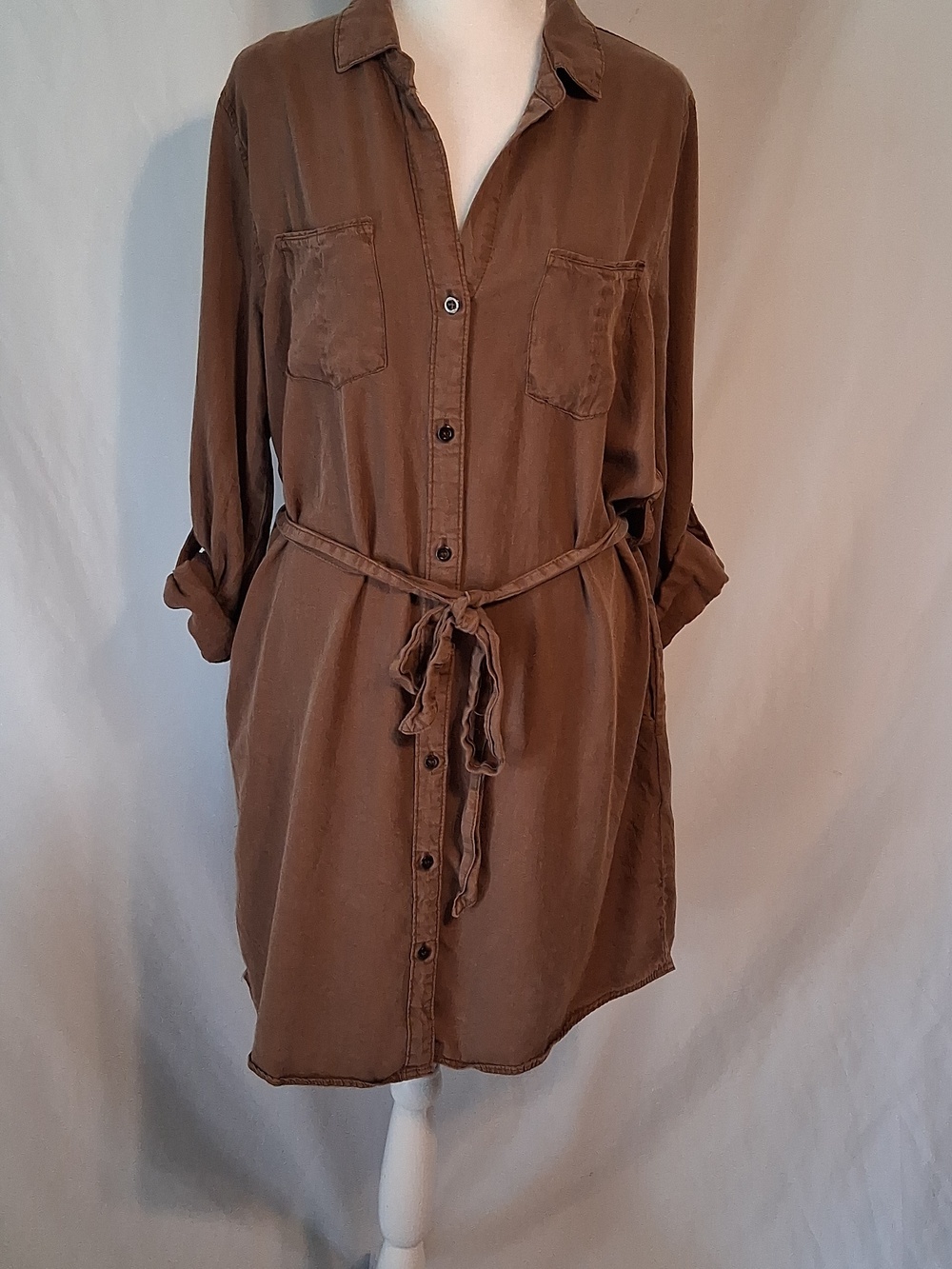 Velvet Heart Rust Brown Shirt Dress